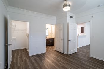 Unfurnished bedroom with closets